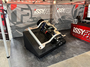 Motorama show display showcasing chassis back half on display stand