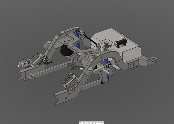 3D model of a mechanical arm on a gray background
