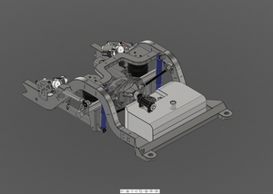 Technical drawing of a mechanical component on a gray background